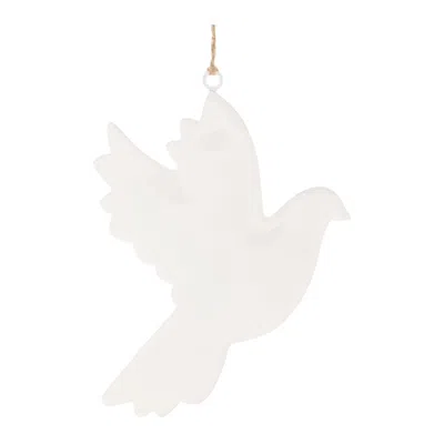 Hivvago Metal Dove Bird Ornament (set Of 6) In White