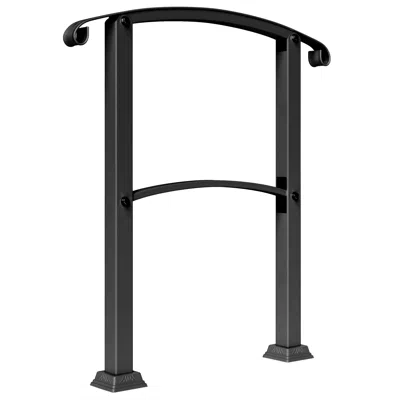 Hivvago Metal Handrail For Concrete Steps 1-3 Step Stair Railing In Black