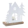 Hivvago Metal House Tealight Candle Holder (set Of 2) In White