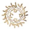 Hivvago Metal Mistletoe Wreath Decor 12"d In Gold
