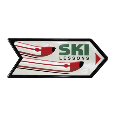 Hivvago Metal Ski Lessons Sign (set Of 2) In Multi