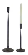 Hivvago Metal Taper Candle Holder (set Of 2) In Black