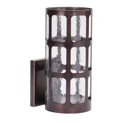 Hivvago Metal Wall Sconce With Glass Insert 10.75"h In Brown
