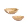 Hivvago Metallic Abstract Aluminum Bowl (set Of 2) In Gold