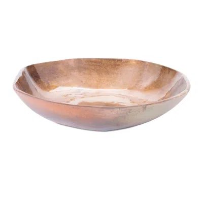 Hivvago Metallic Aluminum Bowl 13.75"d In Neutral