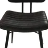 Hivvago Mia 18 Inch Side Chair, Set Of 2, Dyed Espresso Leather, Vertical Tufting In Black
