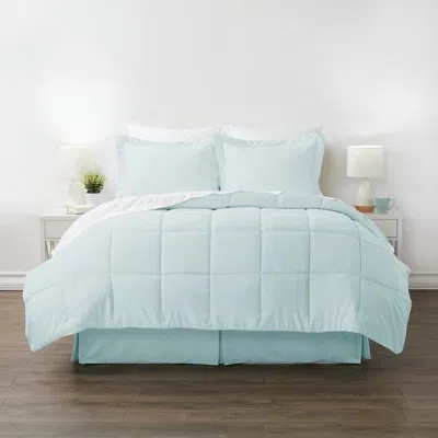 Hivvago Microfiber 6-piece Reversible Bed-in-a-bag Comforter Set In Aqua Blue