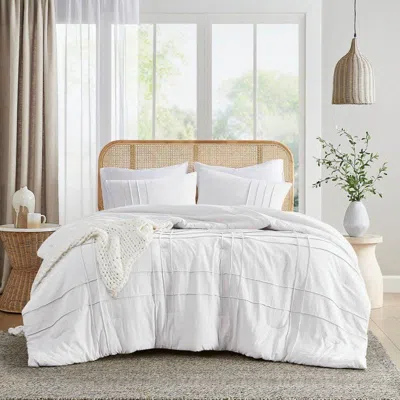 Hivvago Microfiber Pleated Soft Washed Comforter Set White