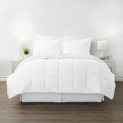Hivvago Microfiber Reversible Bed In A Bag Comforter Set In White