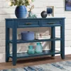 Hivvago Mid Century Console Sofa Table With 2 Storage Drawers And 2 Tiers Shelves