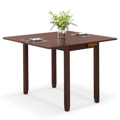 Hivvago Mid Century Folding Dining Table For 4 People Extendable Kitchen Table With Hidden Storage