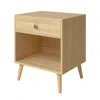 Hivvago Mid-century Modern 1-drawer Nightstand In Wood Finish