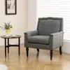 Hivvago Mid-century Modern Armchair Linen Fabric Upholstered Accent Chair With Cushion-gray