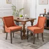 Hivvago Mid-century Modern Dining Accent Chair Set Of 2 With Nailhead Trim - Orange