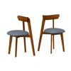 Hivvago Mid-century Modern Kitchen Chairs With Rubber Wood Frame And Padded Seat-walunt