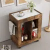 Hivvago Mid Century Modern Movable Side Cabinet For Sofa