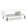 Hivvago Mid Century Modern Rectangle Coffee Table 2-tier Accent Table With 2 Open Compartments In White
