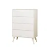 Hivvago Mid Century Modern Style Wooden Chest, White In White