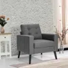 Hivvago Mid-century Upholstered Armchair Club Chair With Rubber Wood Legs-gray