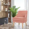 Hivvago Mid Century Velvet Accent Chair With Rubber Wood Legs For Bedroom-pink