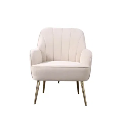 Hivvago Mid Century Velvet Sherpa Armchair In Neutral
