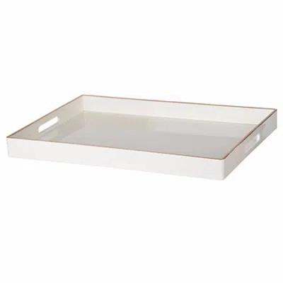 Hivvago Mimosa Rectangle Tray With Cutout Handles, White