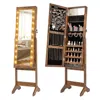 Hivvago Mirror Jewelry Cabinet With 20 Warm Lights And 4 Tilt Angles