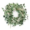 Hivvago Mixed Foliage And Berry Candle Ring In Green