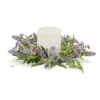 Hivvago Mixed Lavender Floral And Foliage Candle Ring (set Of 2) In Multi