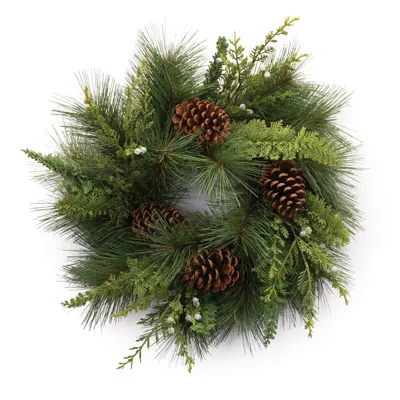 Hivvago Mixed Pine Cedar Wreath 18"d In Green