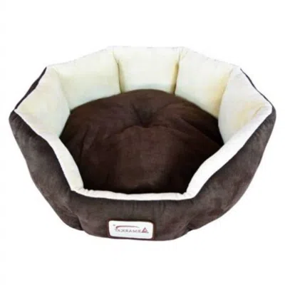 Hivvago Mocha Beige Round Oval Pet Bed For Small Dogs Or Cats In Brown