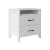 Hivvago Modern 2-drawer Nightstand With Open Shelf In Ivory Wood Finish