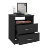 Hivvago Modern 2-drawer Nightstand End Table With Open Shelf In Black Wood Finish In Black