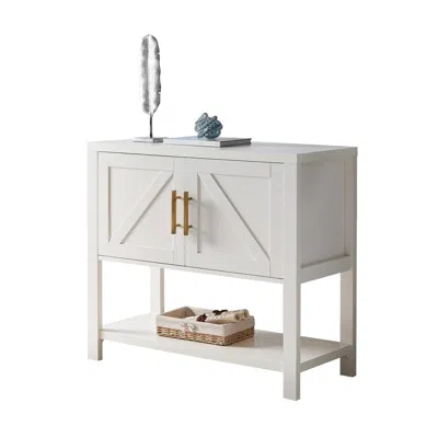 Hivvago Modern 2 Drawer Wooden Storage Console Table White