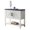 Hivvago Modern 2 Drawer Wooden Storage Console Table White In White