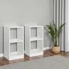 Hivvago 2 Pieces 2-tier Bookcase Set With Anti-toppling Device In White