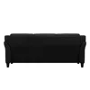 Hivvago Modern 3-seater Black Microfiber Upholstered Sofa In Black