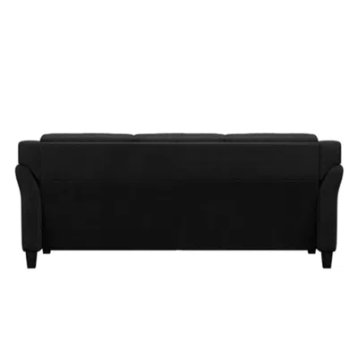 Hivvago Modern 3-seater Black Microfiber Upholstered Sofa