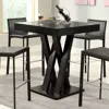Hivvago Modern 40-inch High Square Dining Table In Dark Cappuccino Finish In Black