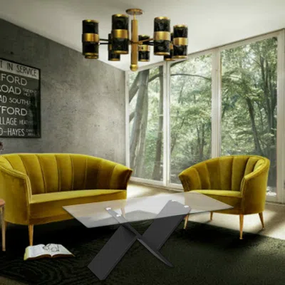 Hivvago Modern 47-inch Glass Center Table With Sleek Rectangular Surface In Gray