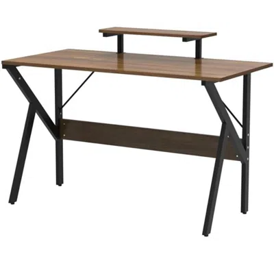 Hivvago Modern 47-inch Home Office Laptop Computer Desk With Moveable Top Shelf In Brown