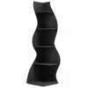 Hivvago Modern 5 Shelf Corner Bookcase In Black Wood Finish In Black
