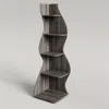 Hivvago Modern 5 Shelf Corner Bookcase In Grey Wood Finish In Gray