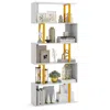 Hivvago Modern 5-tier Geometric Bookshelf With Metal Frame & Anti-tip Kit In Gray