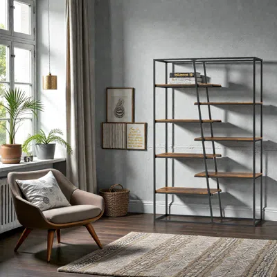 Hivvago Modern 7-layer Open Storage Rack With Durable Iron Frame In Black