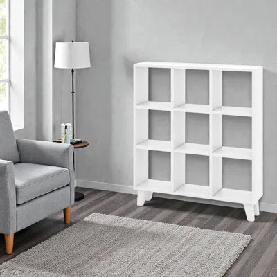Hivvago Modern 9-cube Organizer Shelf With Removable Panels And Raised Legs In White