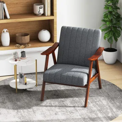 Hivvago Modern Accent Chair Leisure Armchair With Felt Pads-light Gray