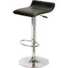 Hivvago Modern Air-lift Adjustable Bar Stools With Black Pvc Seat In Black