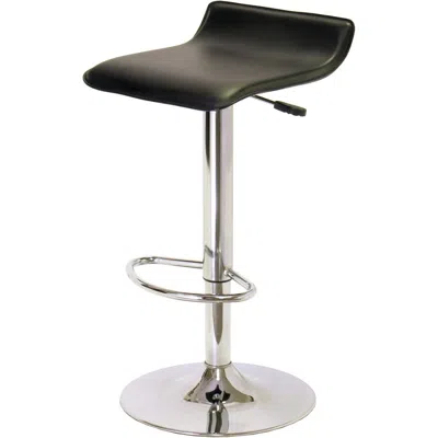 Hivvago Modern Air-lift Adjustable Bar Stools With Black Pvc Seat