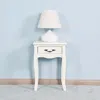 Hivvago Modern And Elegant Floor Standing Bedside Table With Curved Legs And Drawer - White